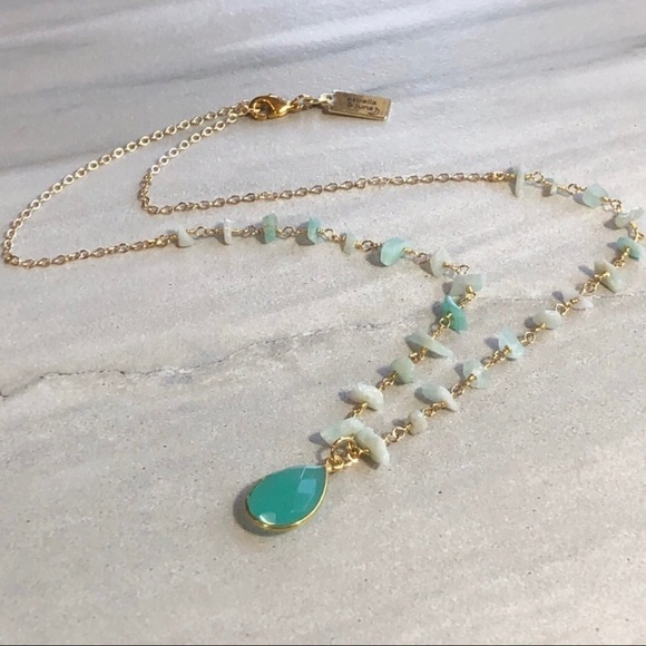 𝅺amazonite 14k Gold Plated Boho Choker Neck… - Picture 1 of 4